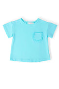 T-shirt à volants et poche Aqua
