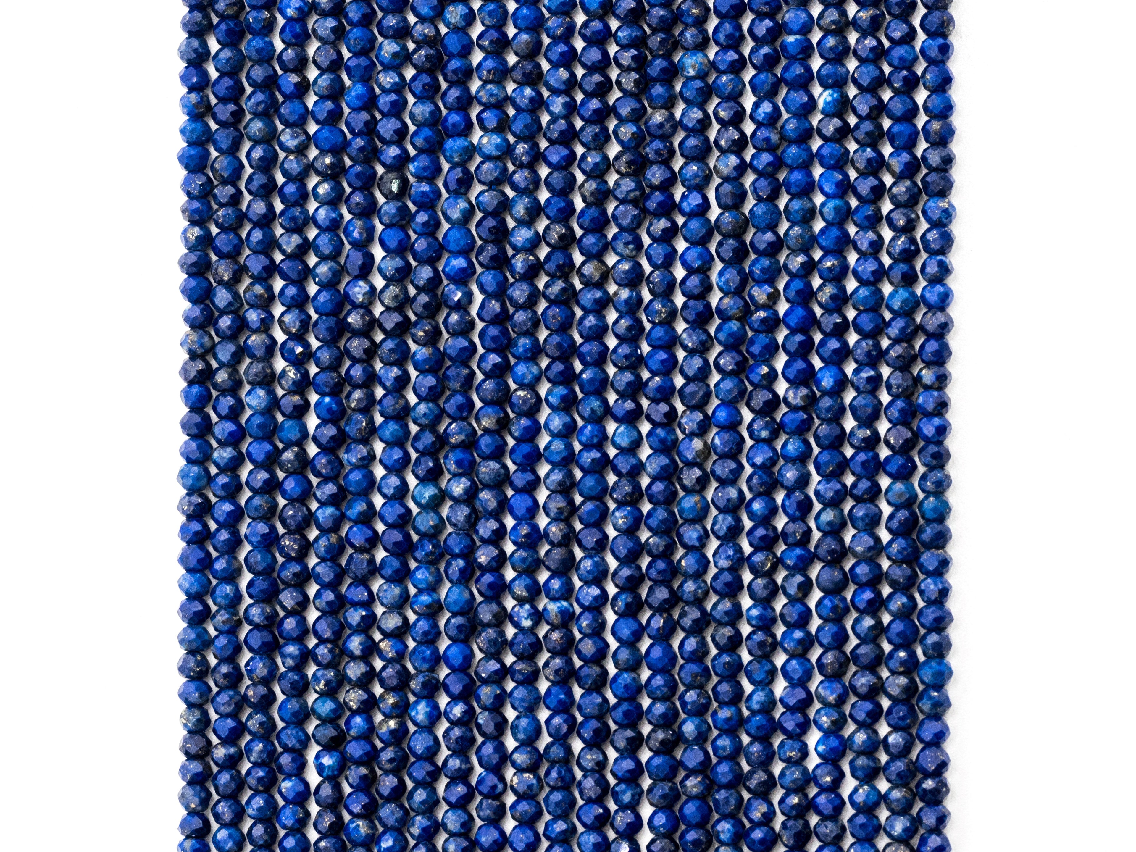 Top Quality Faceted Natural Lapis Rondelle Beads,2x3mm Gemstones Beads, Tiny Lapis Beads,15.5" Full Strand,SKU#U102