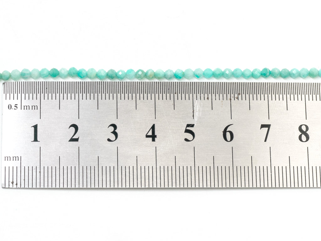 Top Quality Faceted Amazonite Round Beads 3mm/4mm Gemstones Beads,Natural Amazonite  Beads,15.5" Full Strand,SKU#U110