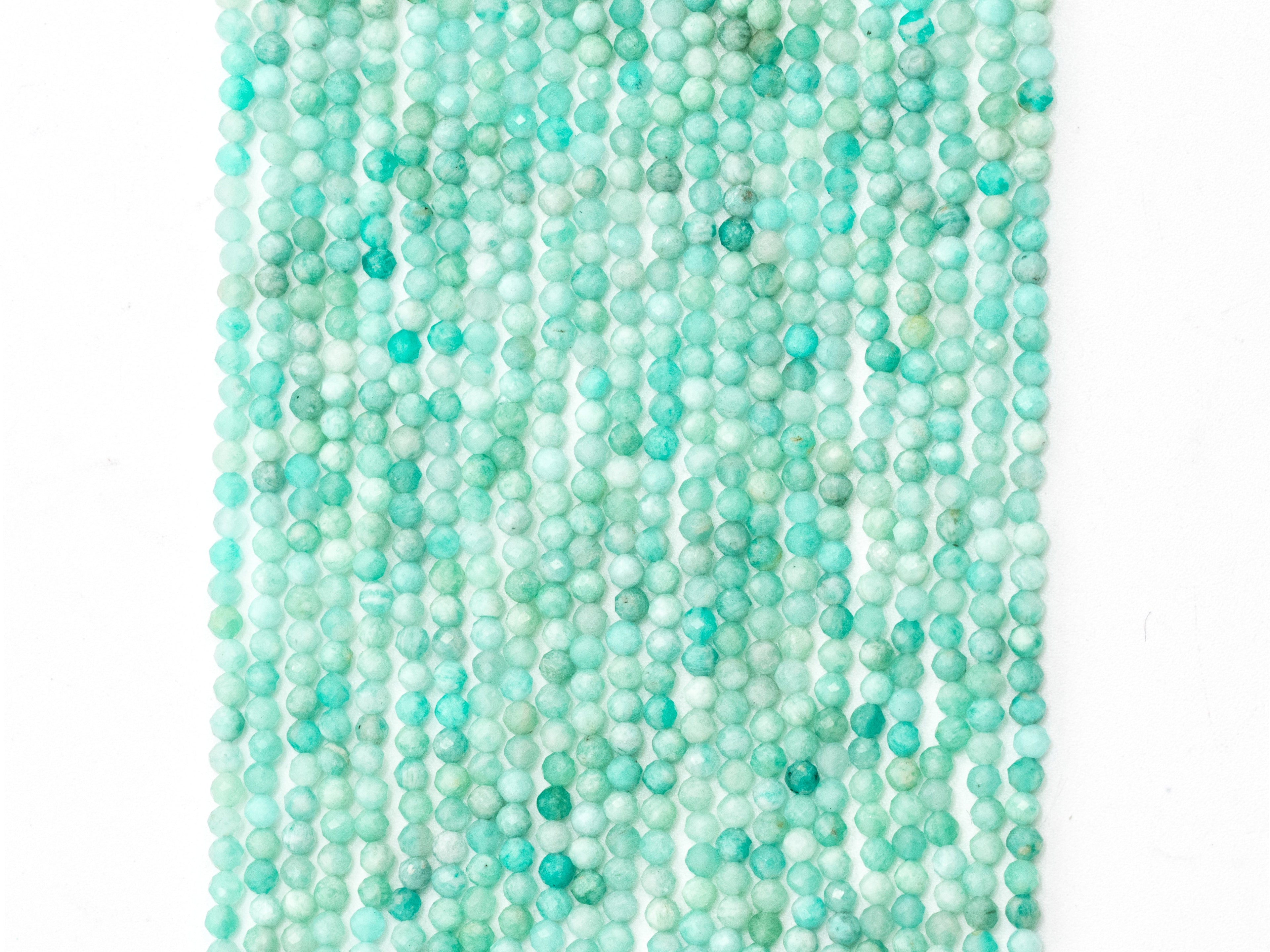 Top Quality Faceted Amazonite Round Beads 3mm/4mm Gemstones Beads,Natural Amazonite  Beads,15.5" Full Strand,SKU#U110