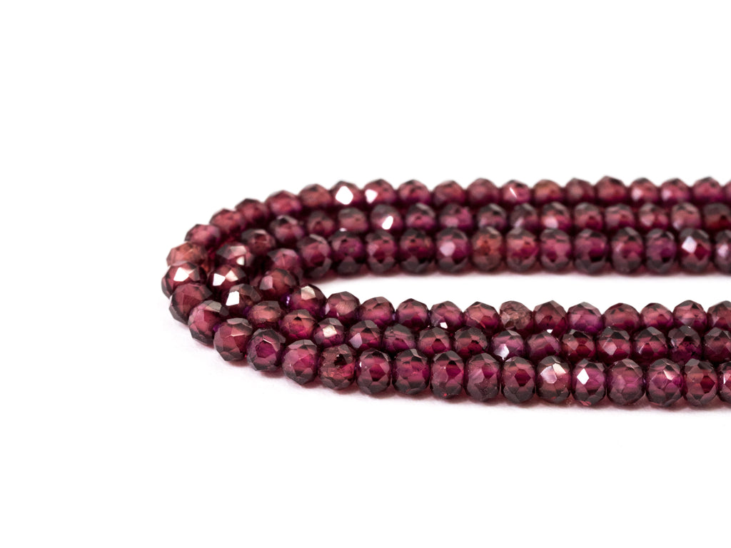 Top Quality Faceted Brazilian Garnet Rondelle Beads, 2x3mm/2x4mm, SKU#U107