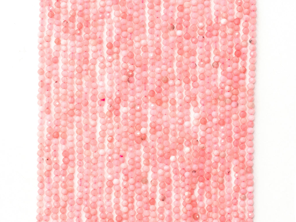 2mm 3mm High Quality Natural Pink Opal Faceted Round Ball Beads, Pink Gemstones Beads,Natural Pink Opal Beads,15.5" Full Strand,SKU#U109