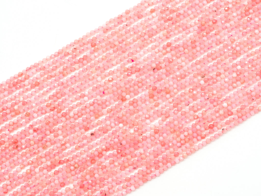 2mm 3mm High Quality Natural Pink Opal Faceted Round Ball Beads, Pink Gemstones Beads,Natural Pink Opal Beads,15.5" Full Strand,SKU#U109