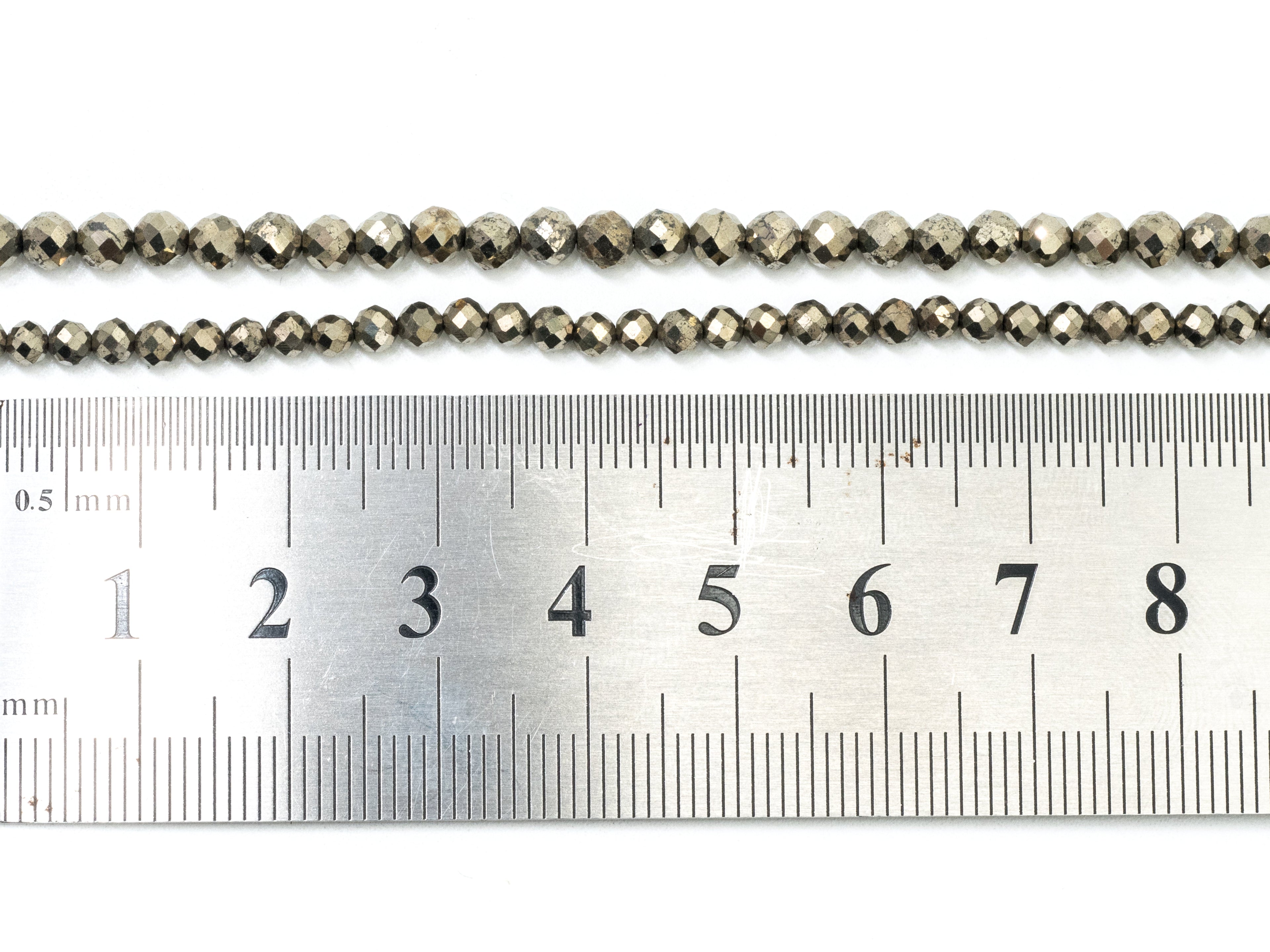 Quality Faceted Golden Pyrite Round  Faceted Beads 2/3/4mm Gemstones Beads,Natural Pyrite Beads,15.5" Full Strand,SKU#U108
