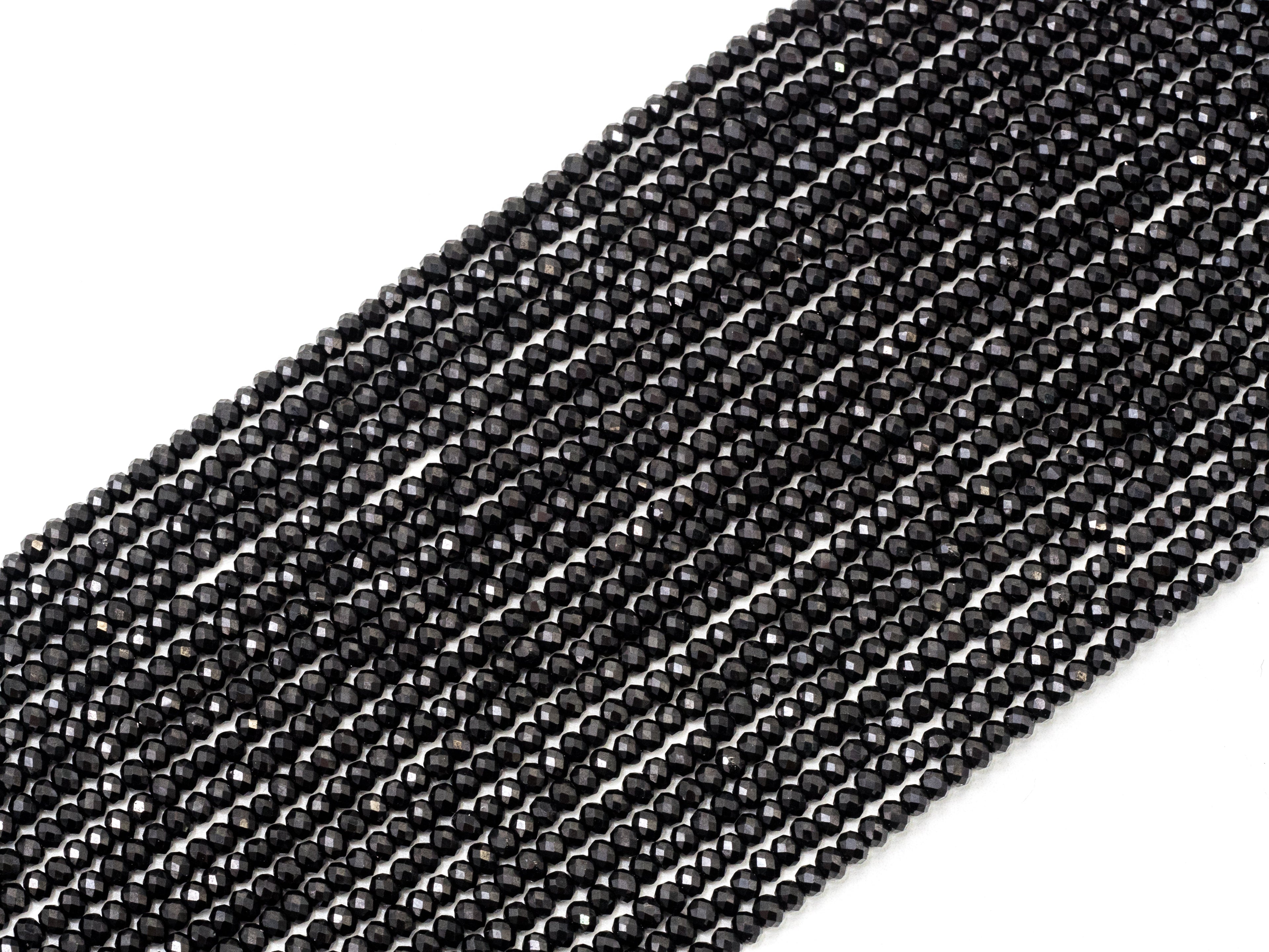 Top Quality Faceted Black Spinel Round Beads 3/4/6/8mm Gemstones Beads,Black Spinel Beads,15.5" Full Strand,SKU#U104