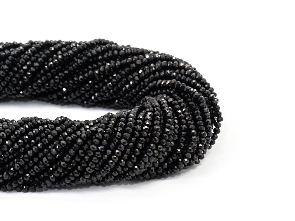 Top Quality Faceted Black Spinel Round Beads 3/4/6/8mm Gemstones Beads,Black Spinel Beads,15.5" Full Strand,SKU#U104