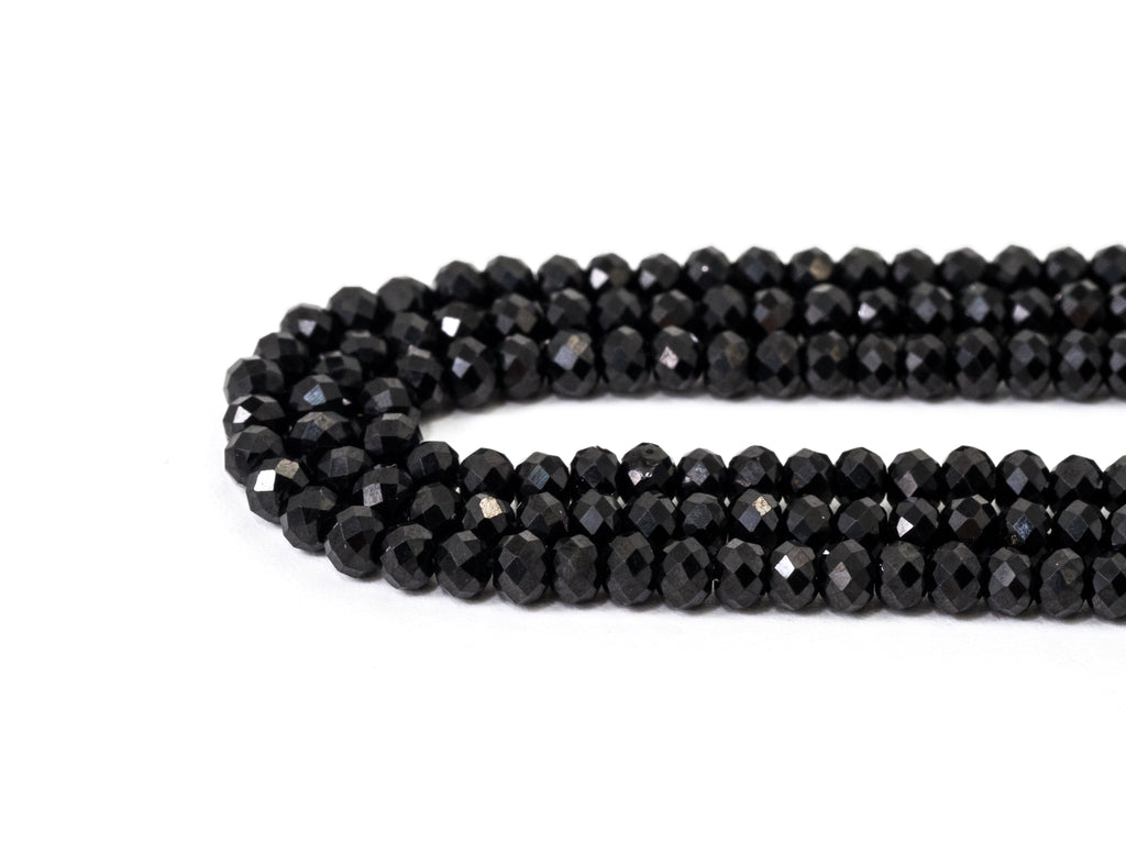 Top Quality Faceted Black Spinel Round Beads 3/4/6/8mm Gemstones Beads,Black Spinel Beads,15.5" Full Strand,SKU#U104