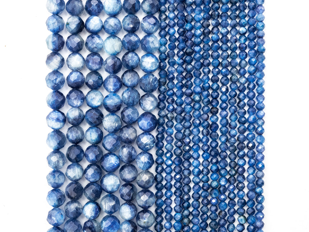 Top Quality Faceted Natural Kyanite Round Beads 4/5mm Gemstones Beads,Natural Kyanite  Beads,15.5" Full Strand,SKU#U113