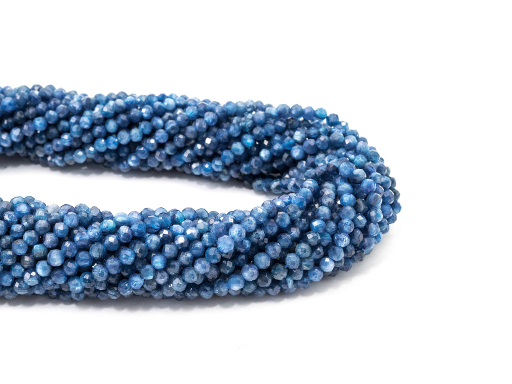 Top Quality Faceted Natural Kyanite Round Beads 4/5mm Gemstones Beads,Natural Kyanite  Beads,15.5" Full Strand,SKU#U113