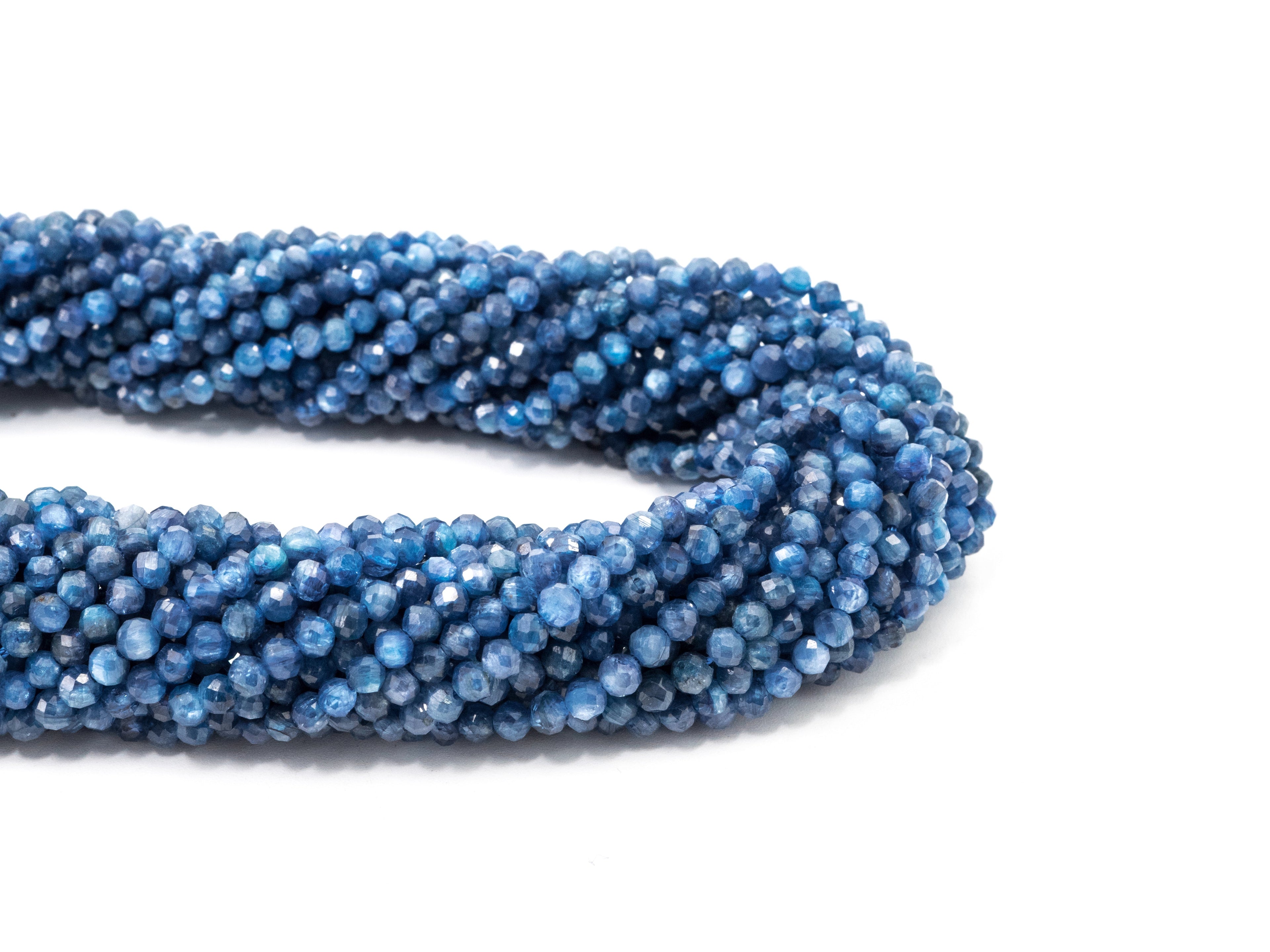 Top Quality Faceted Natural Kyanite Round Beads 4/5mm Gemstones Beads,Natural Kyanite  Beads,15.5" Full Strand,SKU#U113