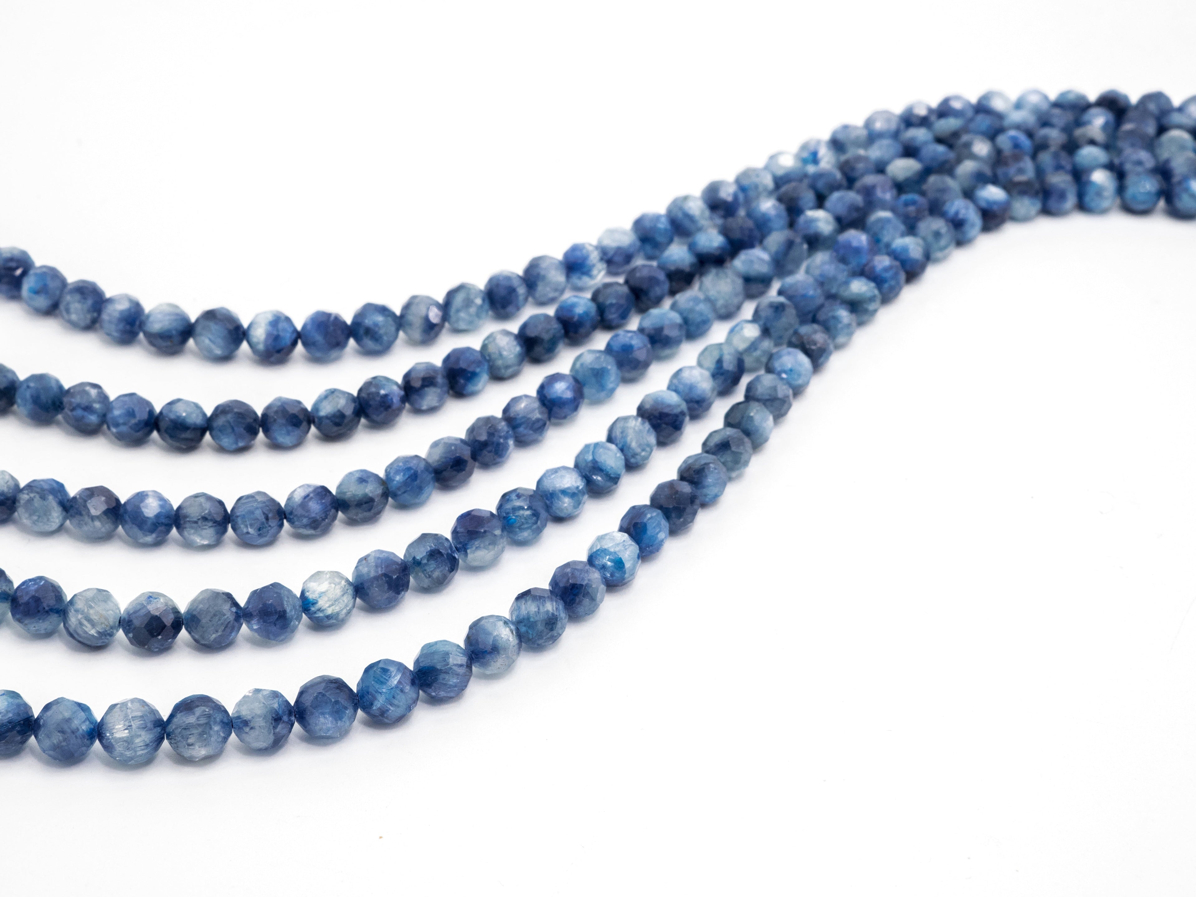 Top Quality Faceted Natural Kyanite Round Beads 4/5mm Gemstones Beads,Natural Kyanite  Beads,15.5" Full Strand,SKU#U113