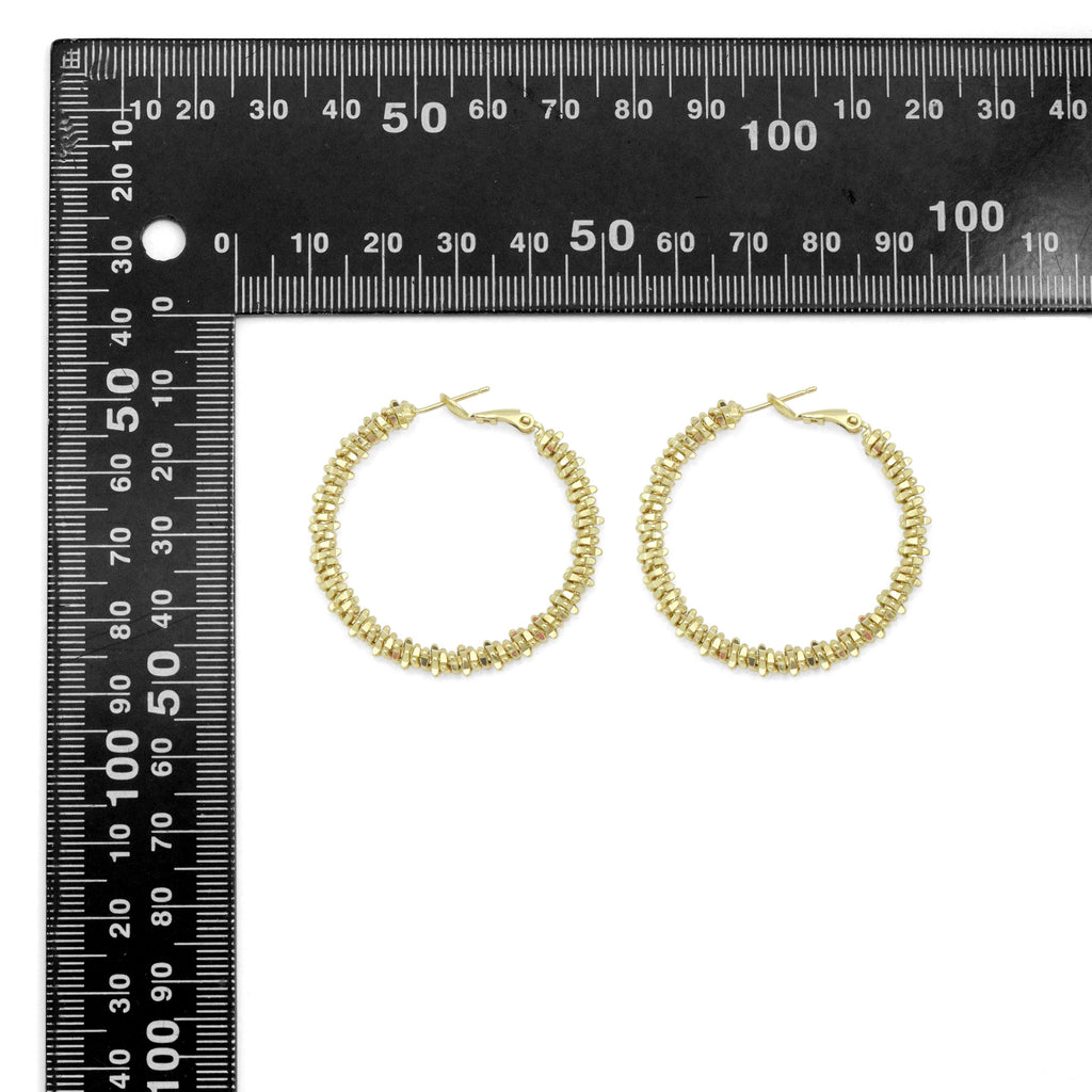 Large Shimmered Hoop Earrings, Sku#B199