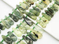 Natural Prehnite Teardrop beads, 23-37mm, Long Teardrop Green Gemstone Beads, 15.5inch strand, SKU#U141