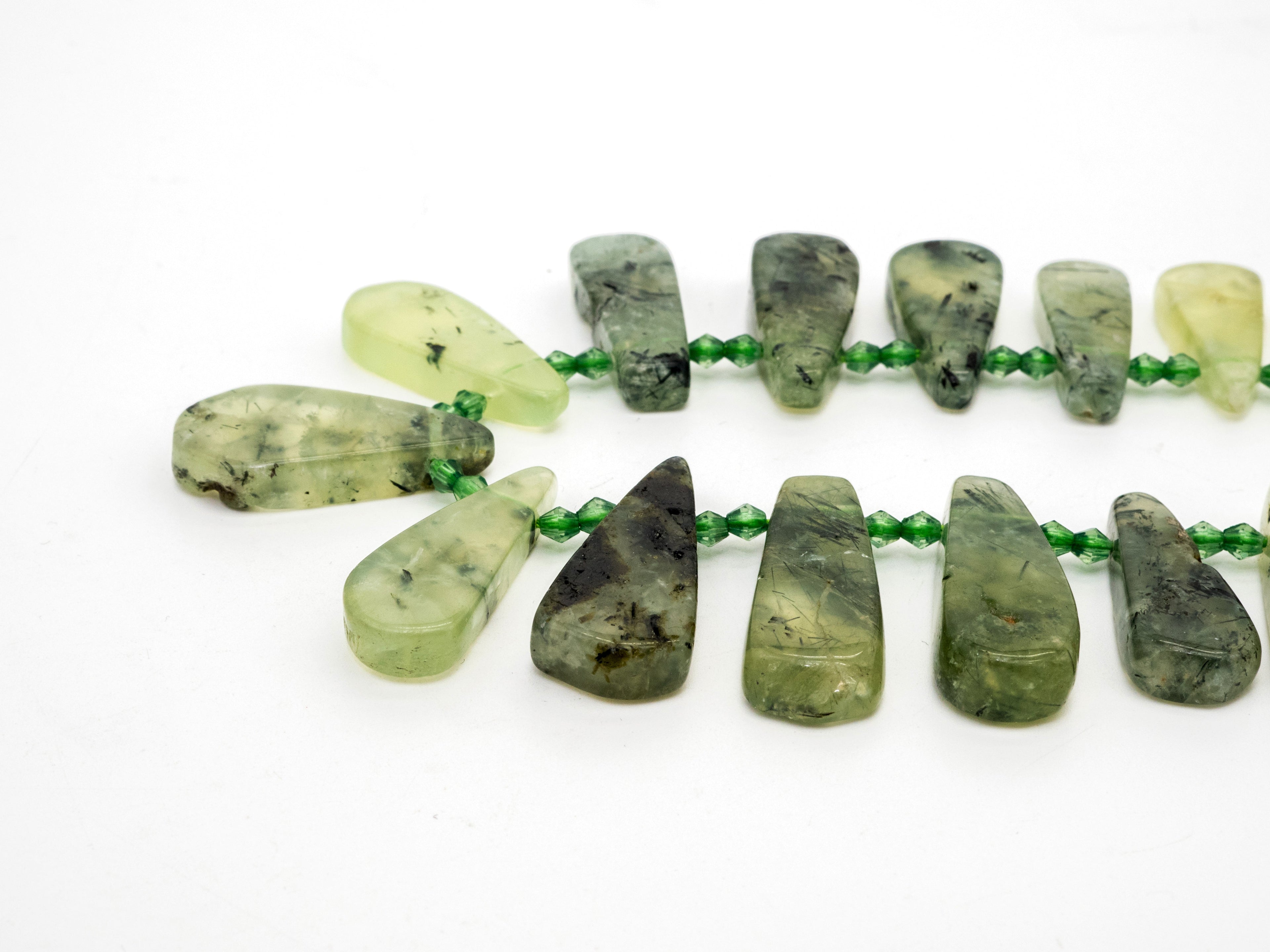 Natural Prehnite Teardrop beads, 23-37mm, Long Teardrop Green Gemstone Beads, 15.5inch strand, SKU#U141