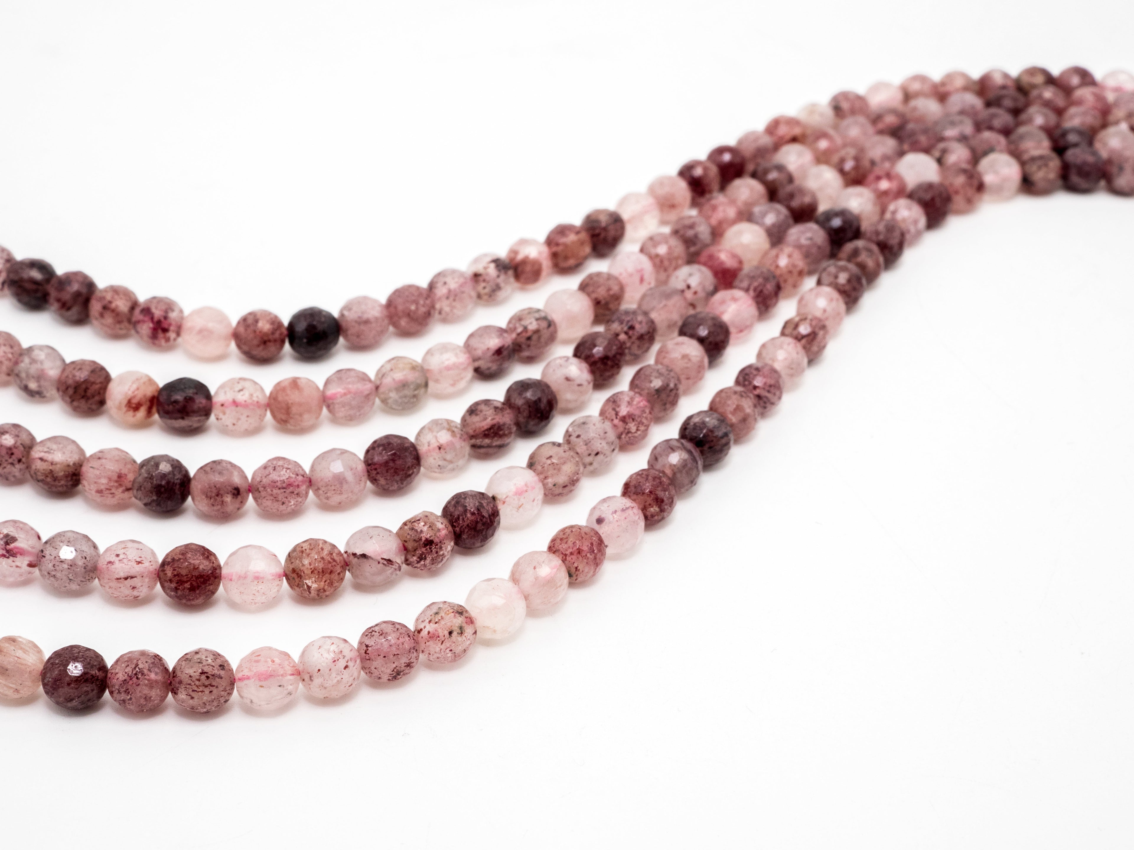 Natural strawberry quartz faceted beads, 6mm/8mm/10mmSKU#137