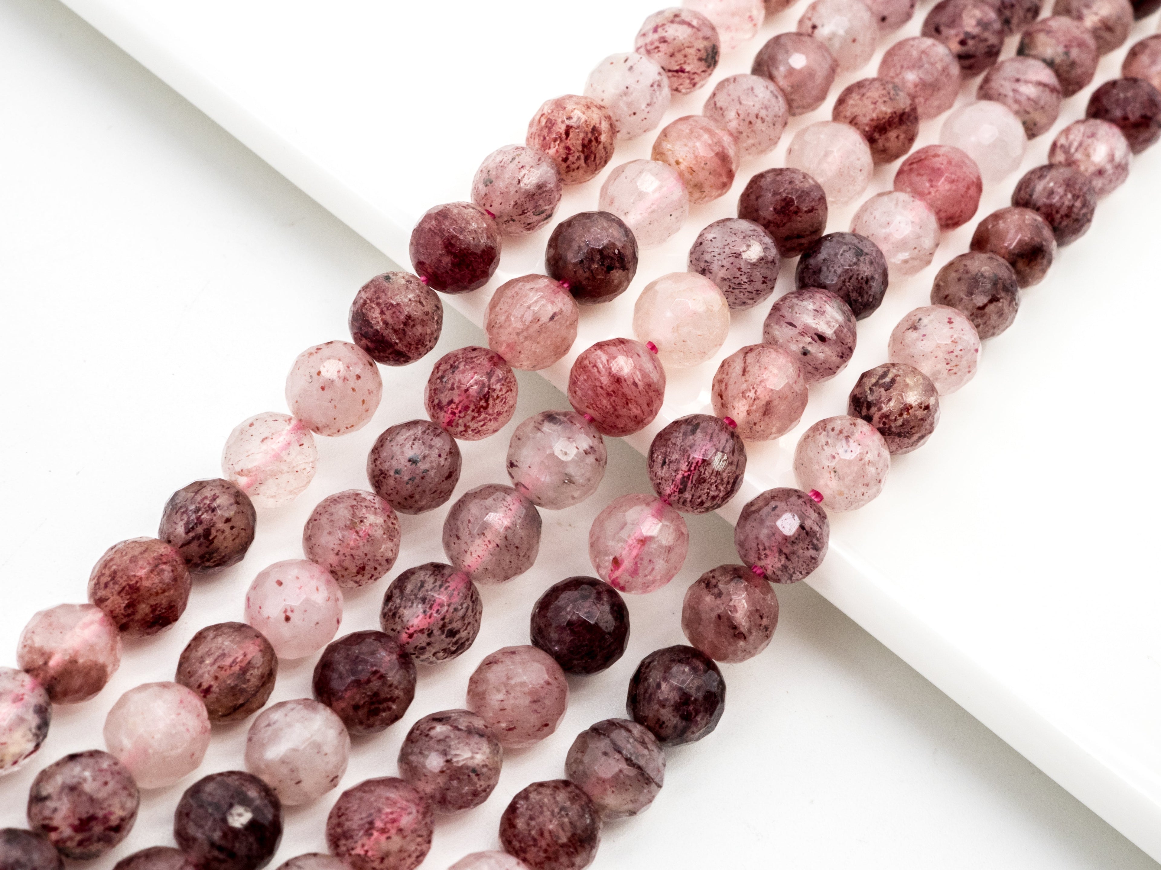 Natural strawberry quartz faceted beads, 6mm/8mm/10mmSKU#137