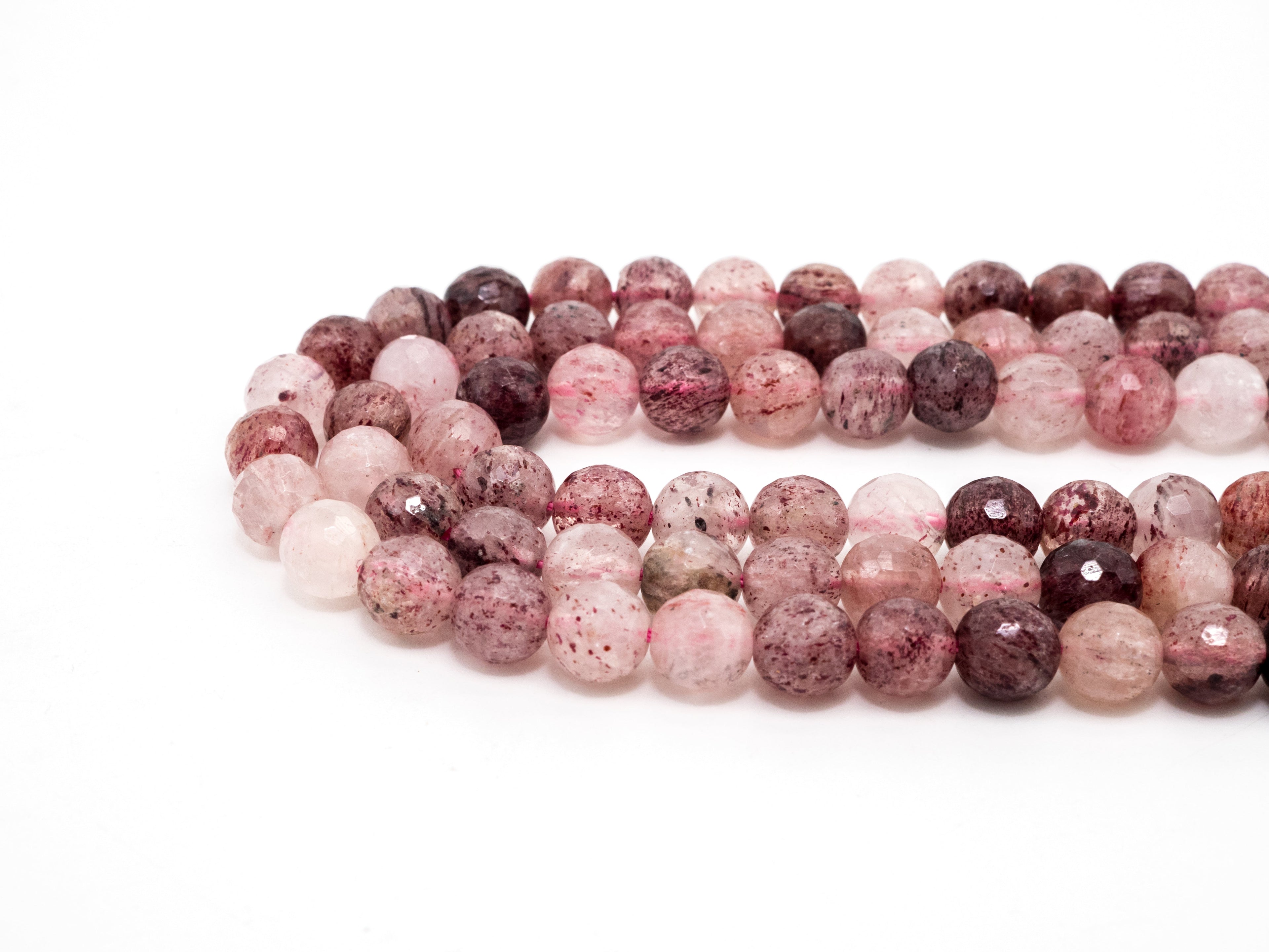 Natural strawberry quartz faceted beads, 6mm/8mm/10mmSKU#137