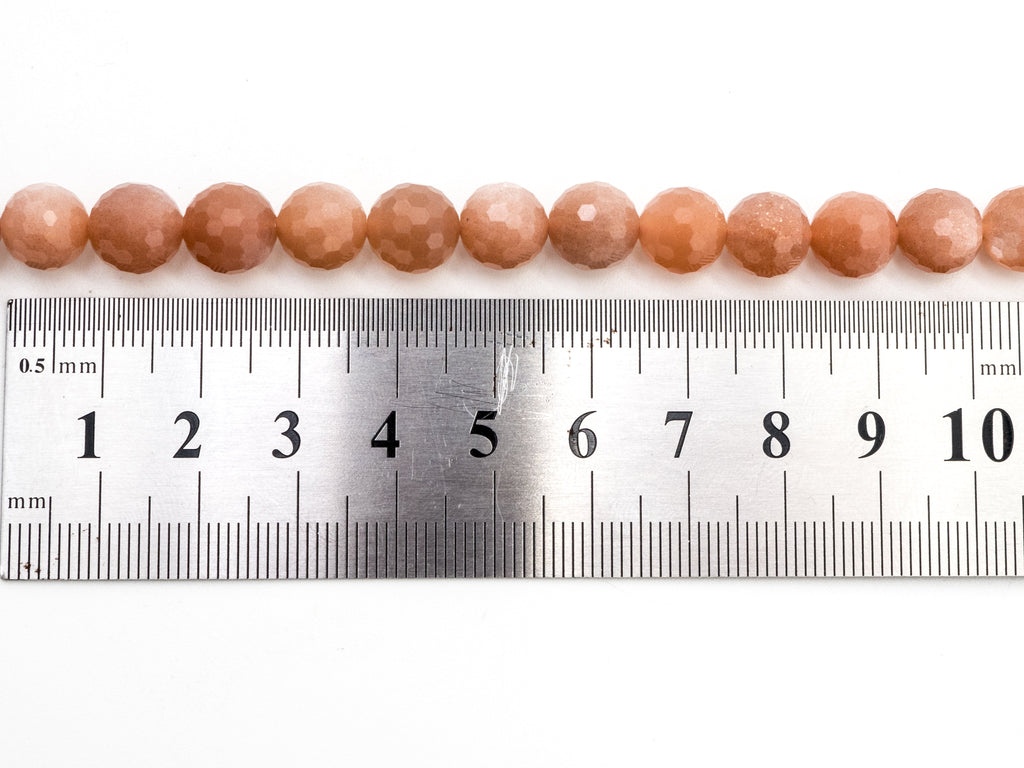 Quality Natural Peach Moonstone Beads, 8mm/10mm Faceted Round Gemstone Beads, 15.5'' Full Strand, SKU#U150