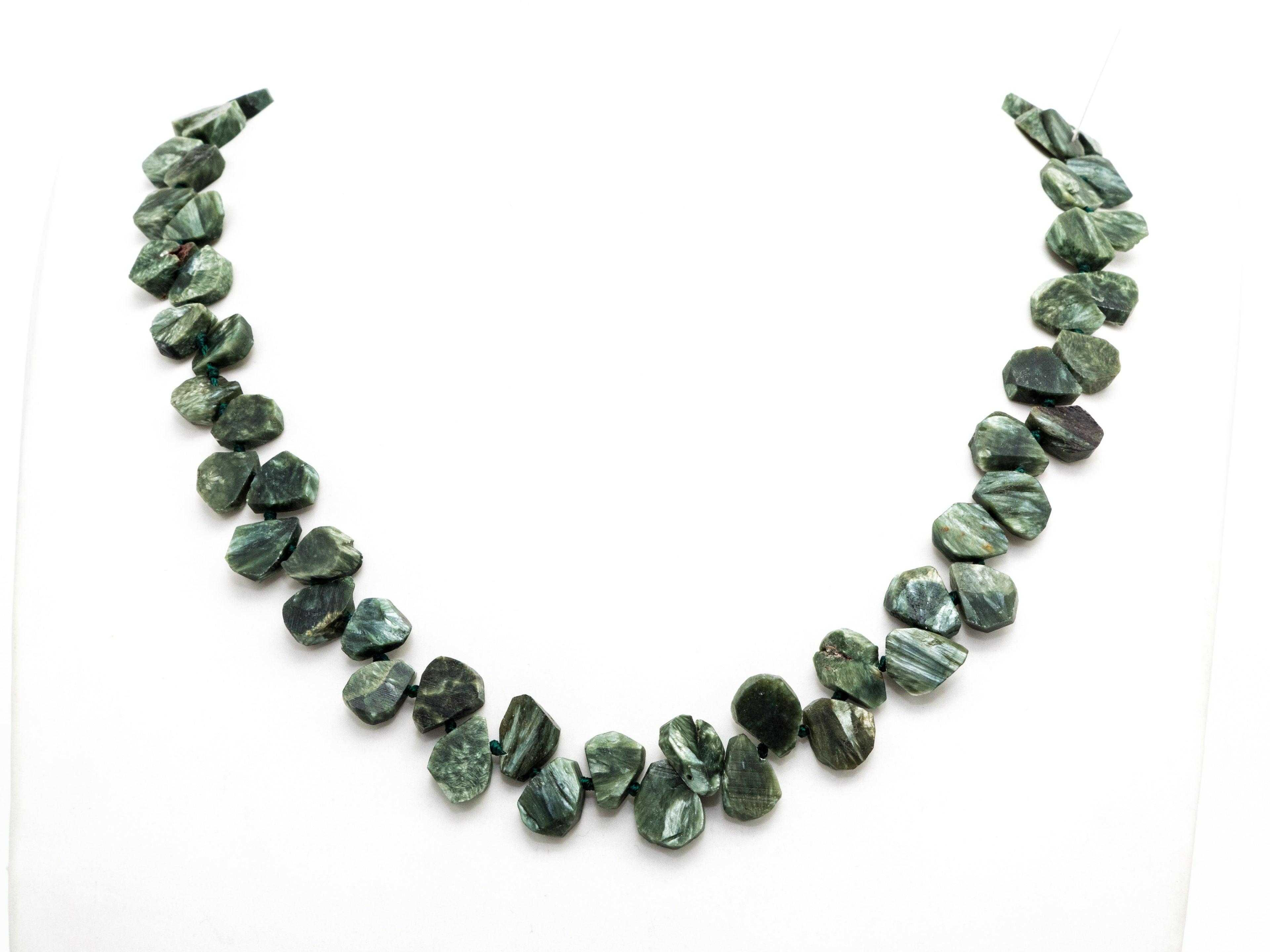 Quality Natural Seraphinite beads, 11-14mm Irregular Teardrop Dark Green Gemstone Beads, Natural Seraphinite  15inch strand, SKU#U155