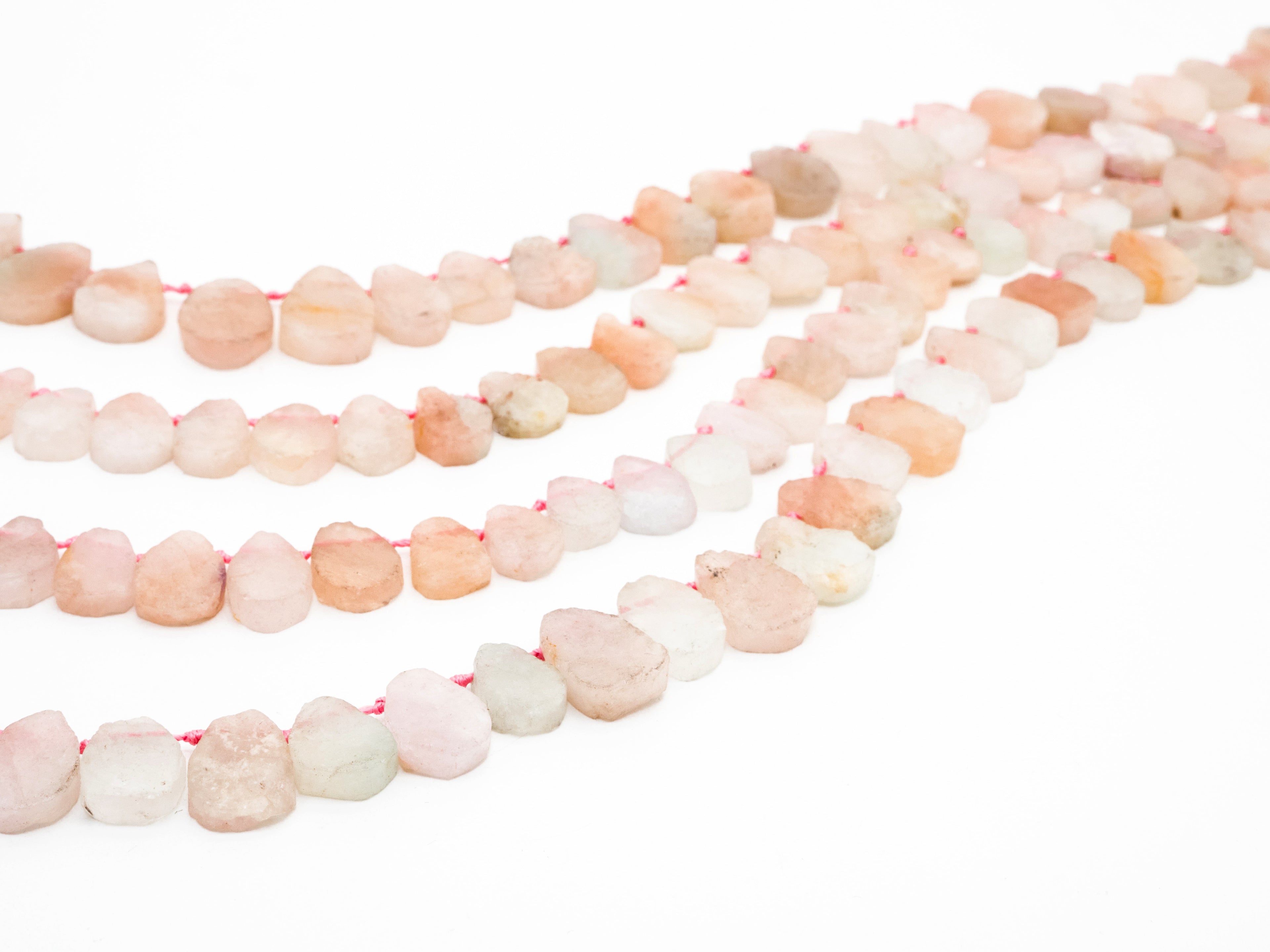 Quality Natural Morganite beads,11-15mmm Teardrop Light Pink Blue Gemstone Beads, 15.5inch strand, SKU#U160