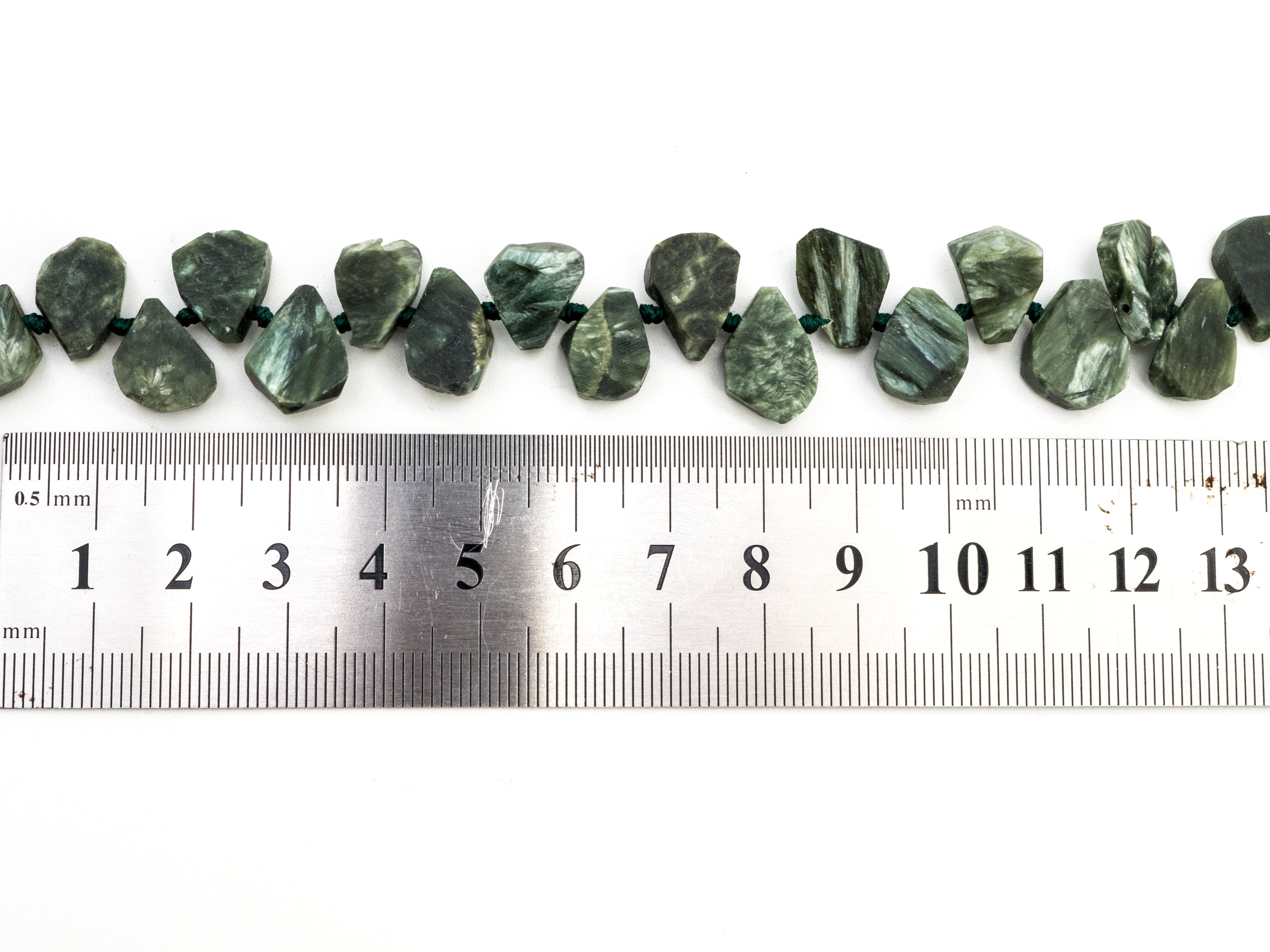 Quality Natural Seraphinite beads, 11-14mm Irregular Teardrop Dark Green Gemstone Beads, Natural Seraphinite  15inch strand, SKU#U155