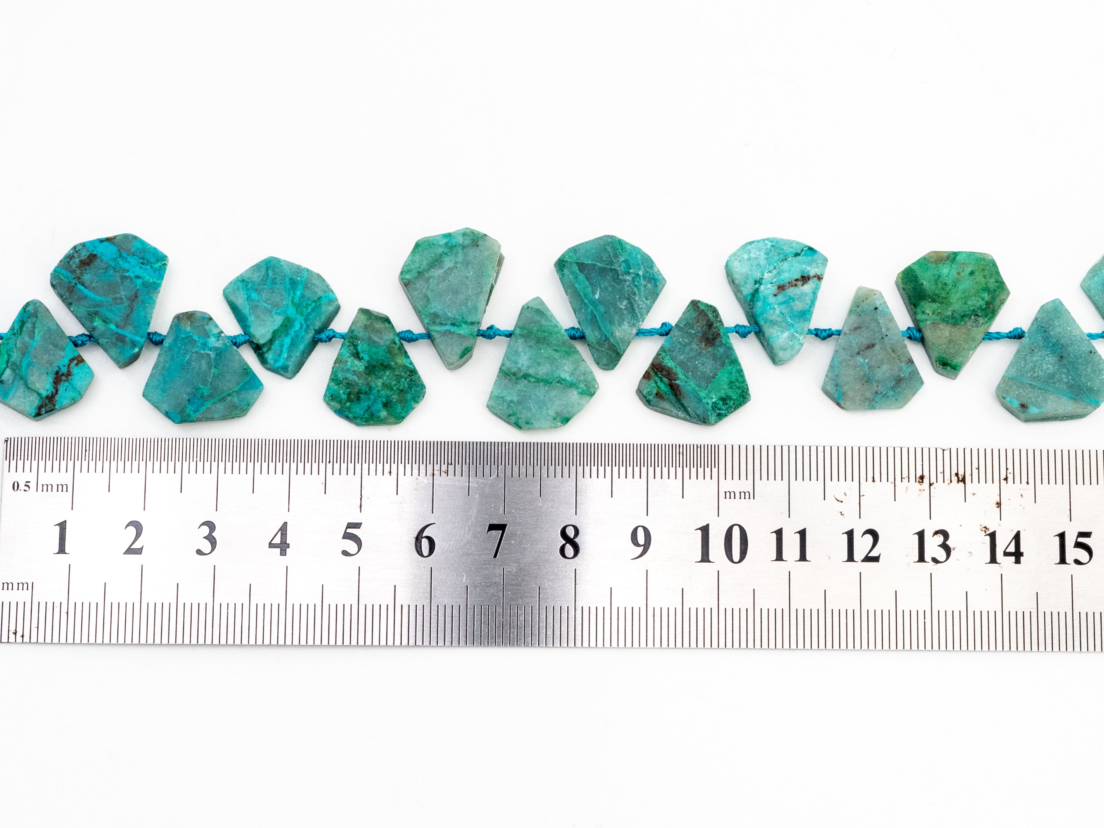 Quality Natural Chrysocolla beads,15-19mm, Teardrop Shape Top Drill Gemstone Beads, Natural Green Gemstone, 15-16inch strand, SKU#U162C