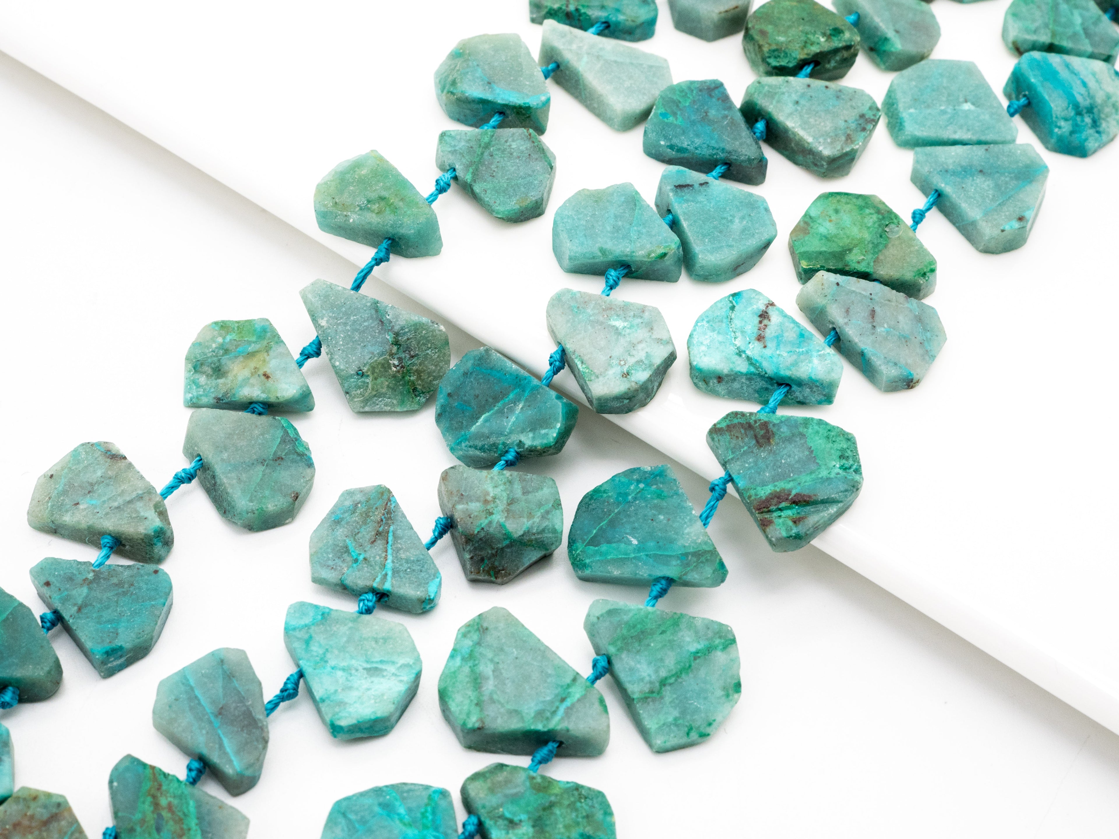 Quality Natural Chrysocolla beads,15-19mm, Teardrop Shape Top Drill Gemstone Beads, Natural Green Gemstone, 15-16inch strand, SKU#U162C