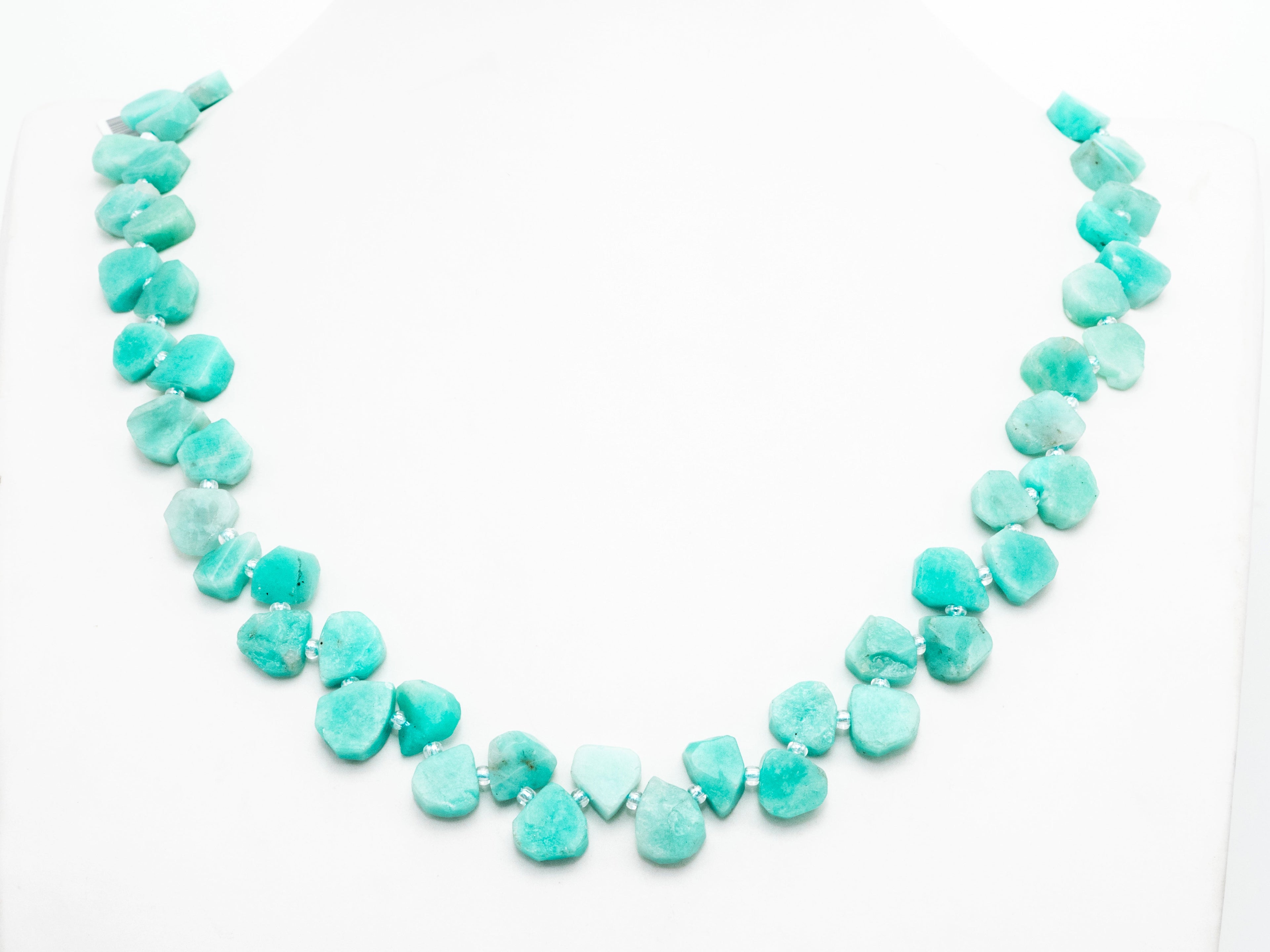 Quality Natural Amazonite beads, 10-14mm Irregular Teardrop Top Drill Green Gemstone Beads, 15.5 inches strand, SKU#U154