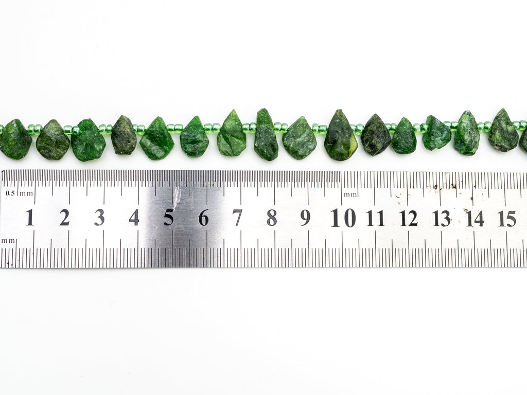 Quality Natural Diopside beads, 11-15mm irregular Teardrop Top drill Green Gemstone Beads, Natural Diopside 15.5inch strand, SKU#U167