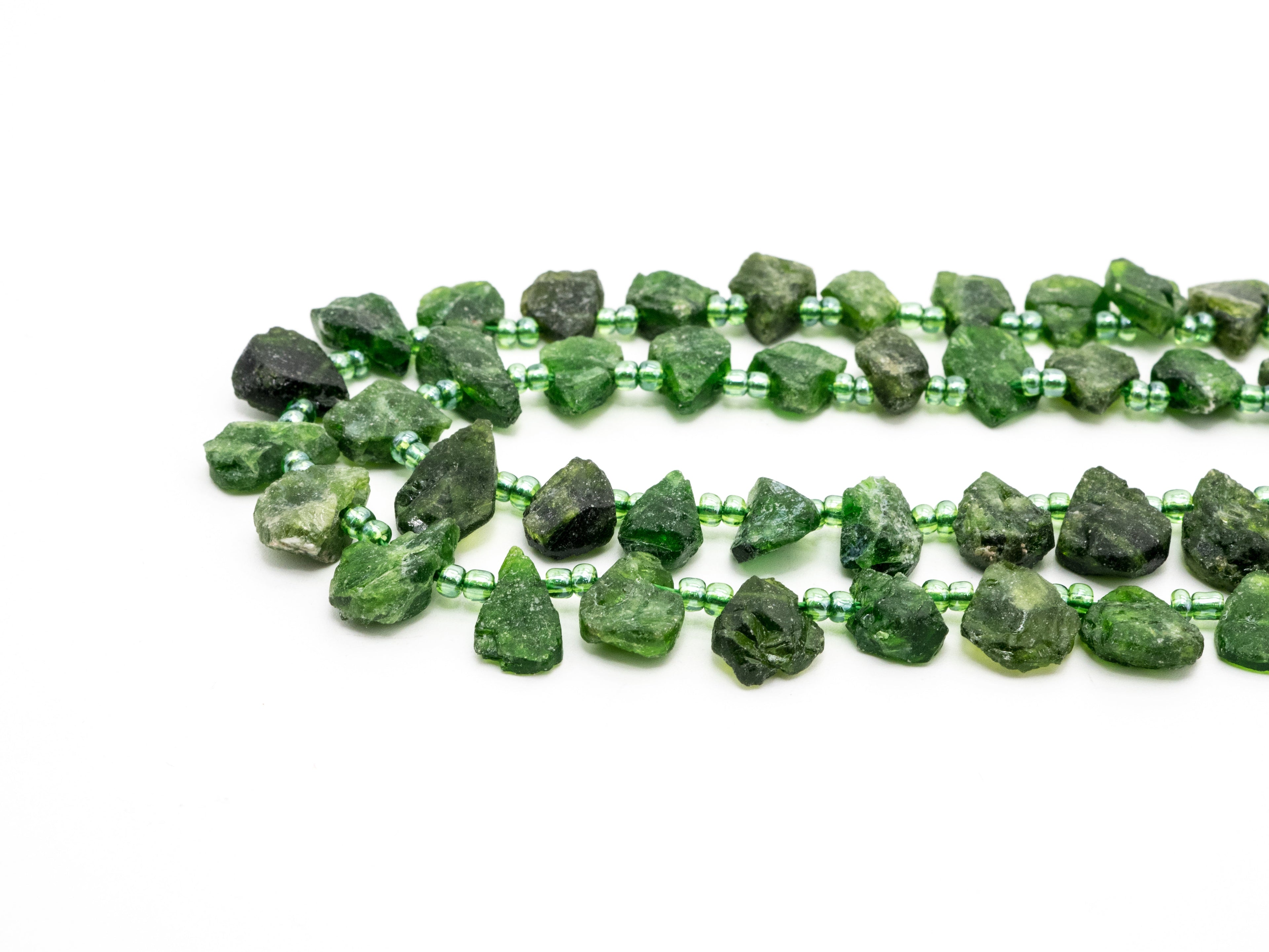 Quality Natural Diopside beads, 11-15mm irregular Teardrop Top drill Green Gemstone Beads, Natural Diopside 15.5inch strand, SKU#U167