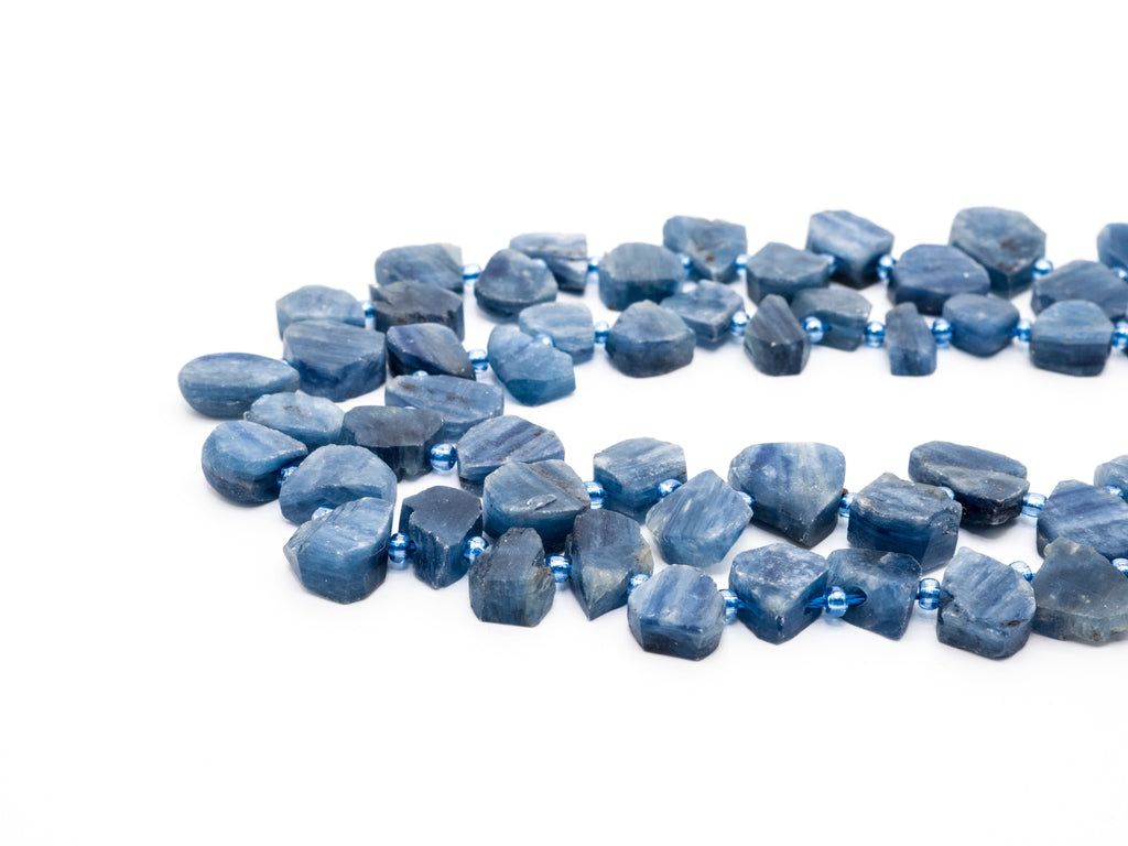 Quality Natural Kyanite beads, 10-14mm irregular Teardrop Top drilled blue Gemstone Beads, 15.5inch strand, SKU#U157
