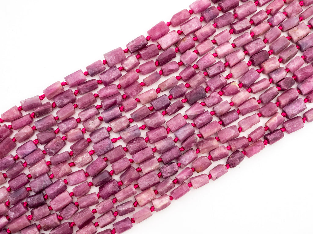 Quality Natural Ruby Beads Strand,8-11mm Ruby Tube beads,Natural Gemstone Beads,1 5.5inch strand, SKU#U170
