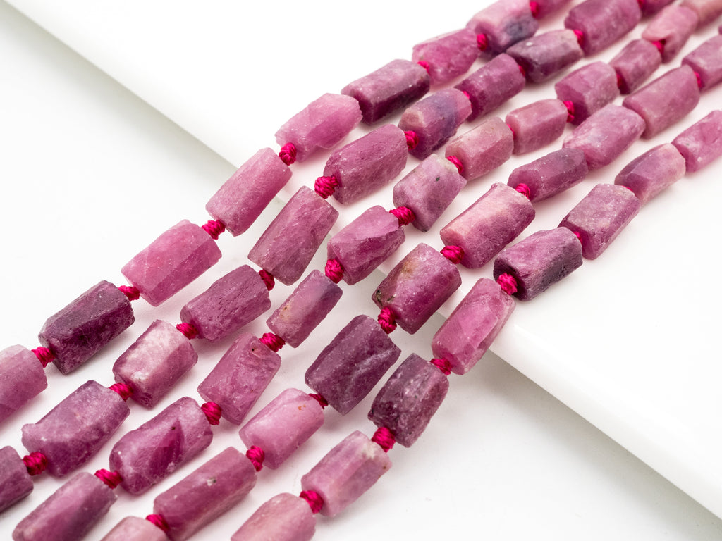 Quality Natural Ruby Beads Strand,8-11mm Ruby Tube beads,Natural Gemstone Beads,1 5.5inch strand, SKU#U170