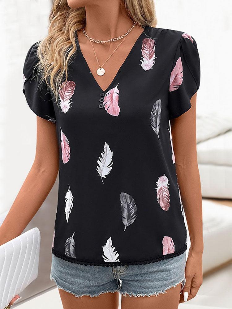 Haut imprimé plumes de cowgirl | Parfait pour un style cowgirl décontracté