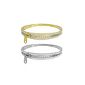Gold Silver Stainless Steel Zipper CZ Pave  Bracelet, Sku#BXG10