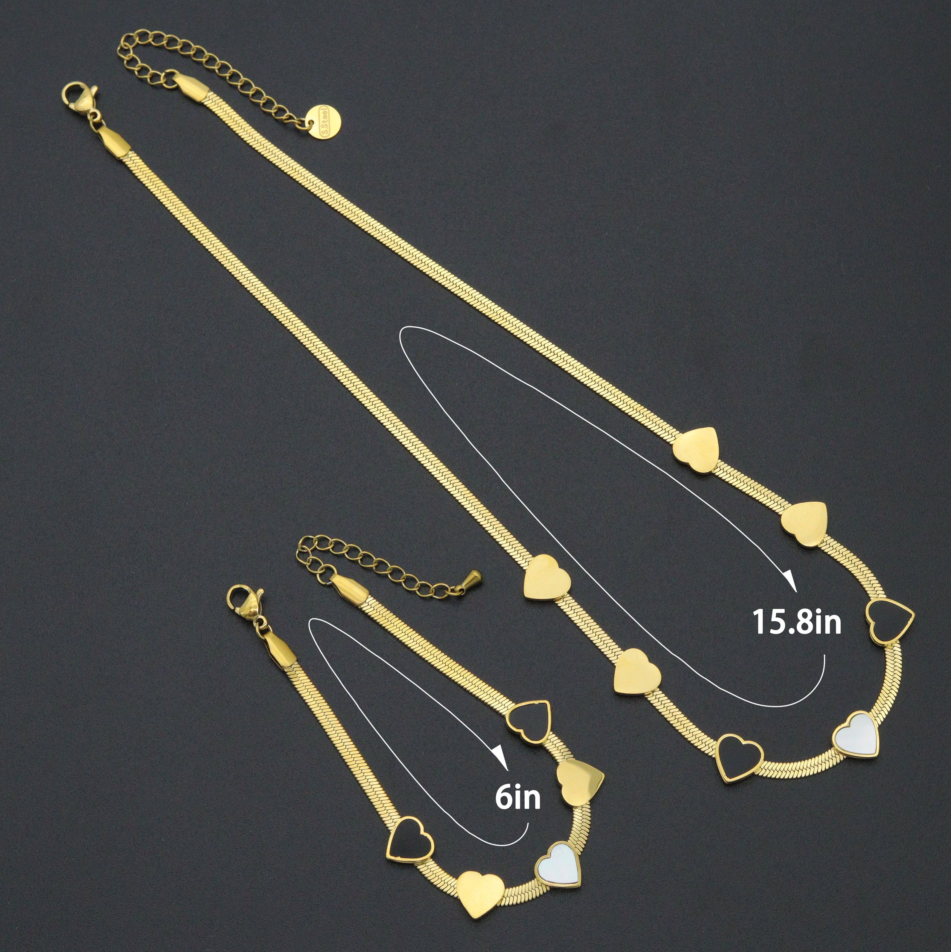 heart herringbone necklace Bracelet, Sku#BXG12