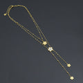 Flower Pendant Double Link Link Chain Necklace , Sku#BXG18