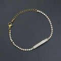 Tennis Chain Gold Bar Chain Adjustable Bracelet, Sku#BXG23