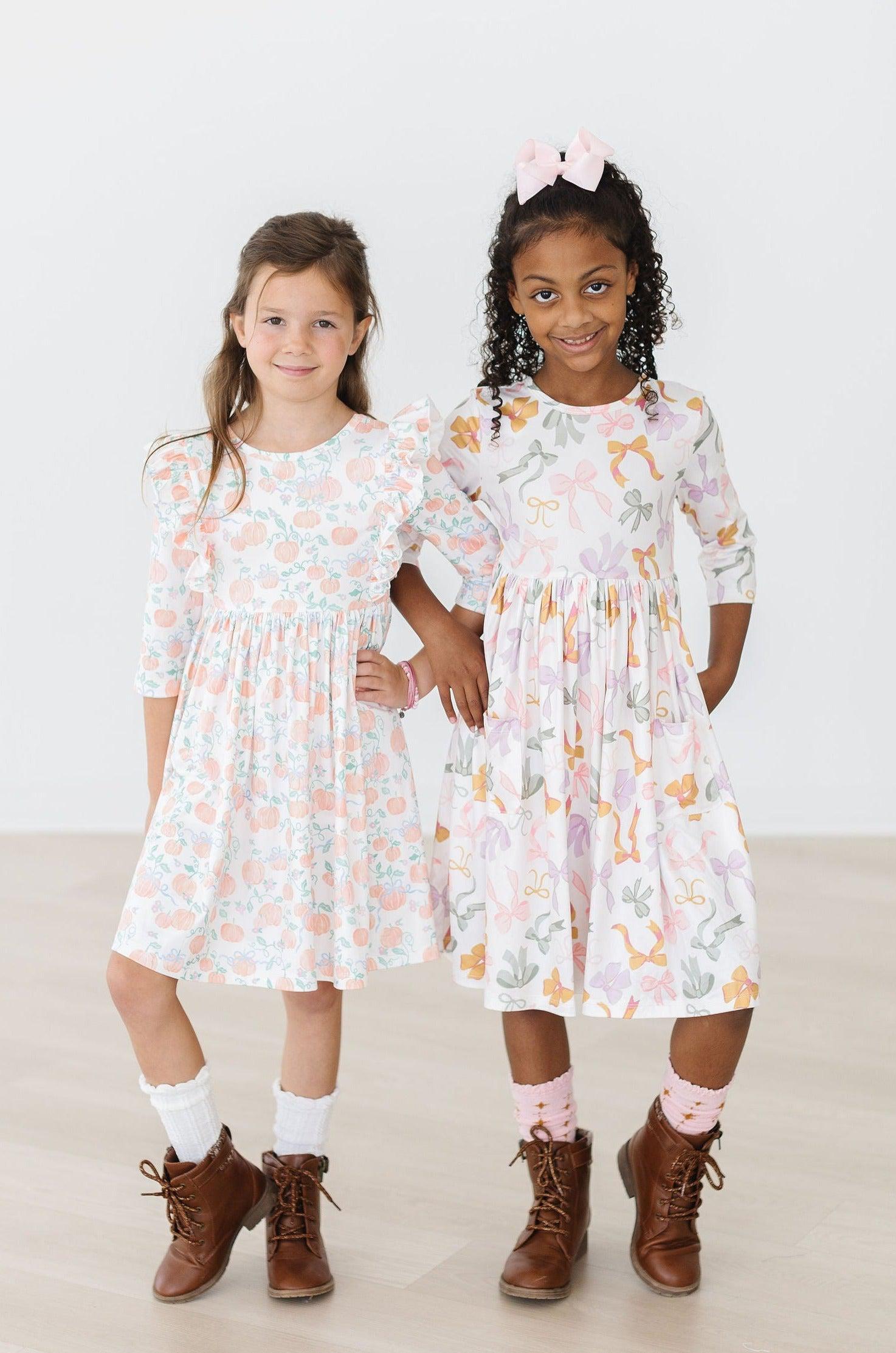 Robe tournante à manches 3/4 et poches Boho Bows