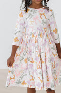 Robe tournante à manches 3/4 et poches Boho Bows