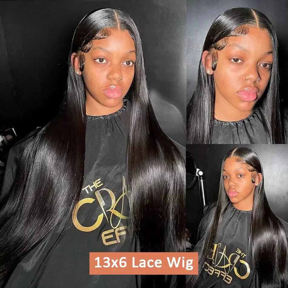 Perruque Lace Front 13x6 Lisse Raide | Cheveux Brésiliens Remy | Ligne de Cheveux Naturelle
