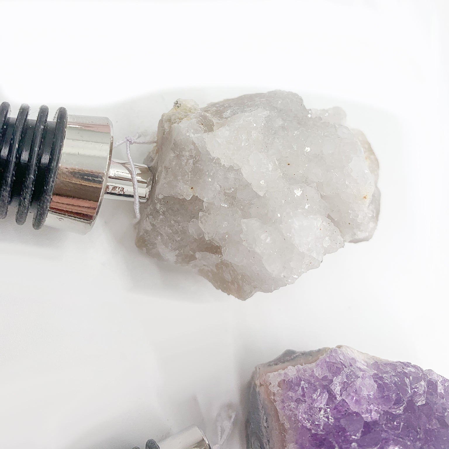 Natural Stone Wine Bottle Stoppers Set Decorative Bougie Bottle Stopper Gifts For Wine Lovers