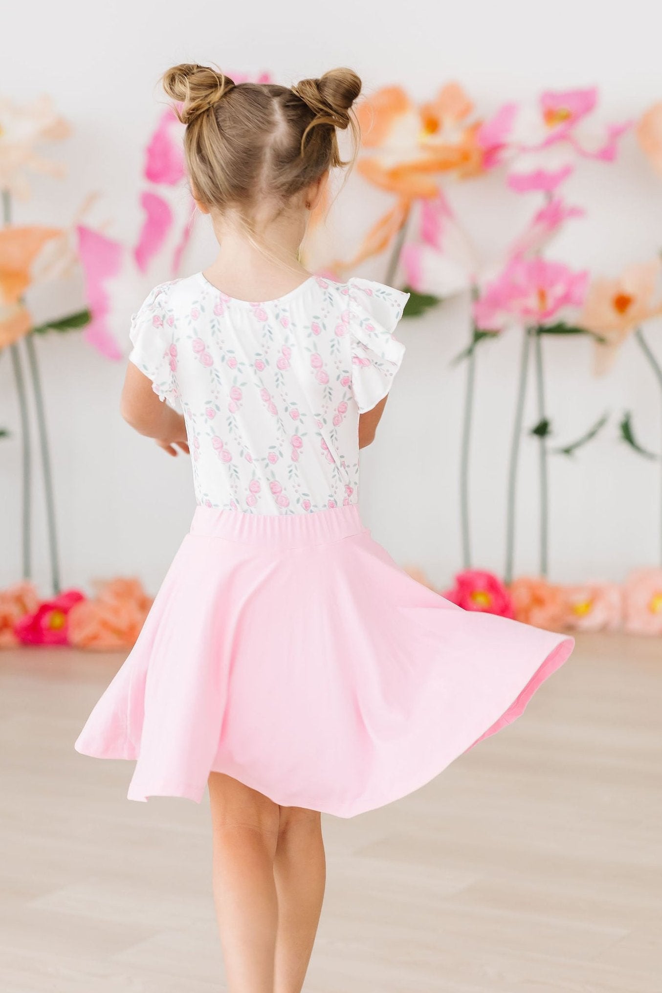 Jupe-short tourbillonnante rose bubble-gum