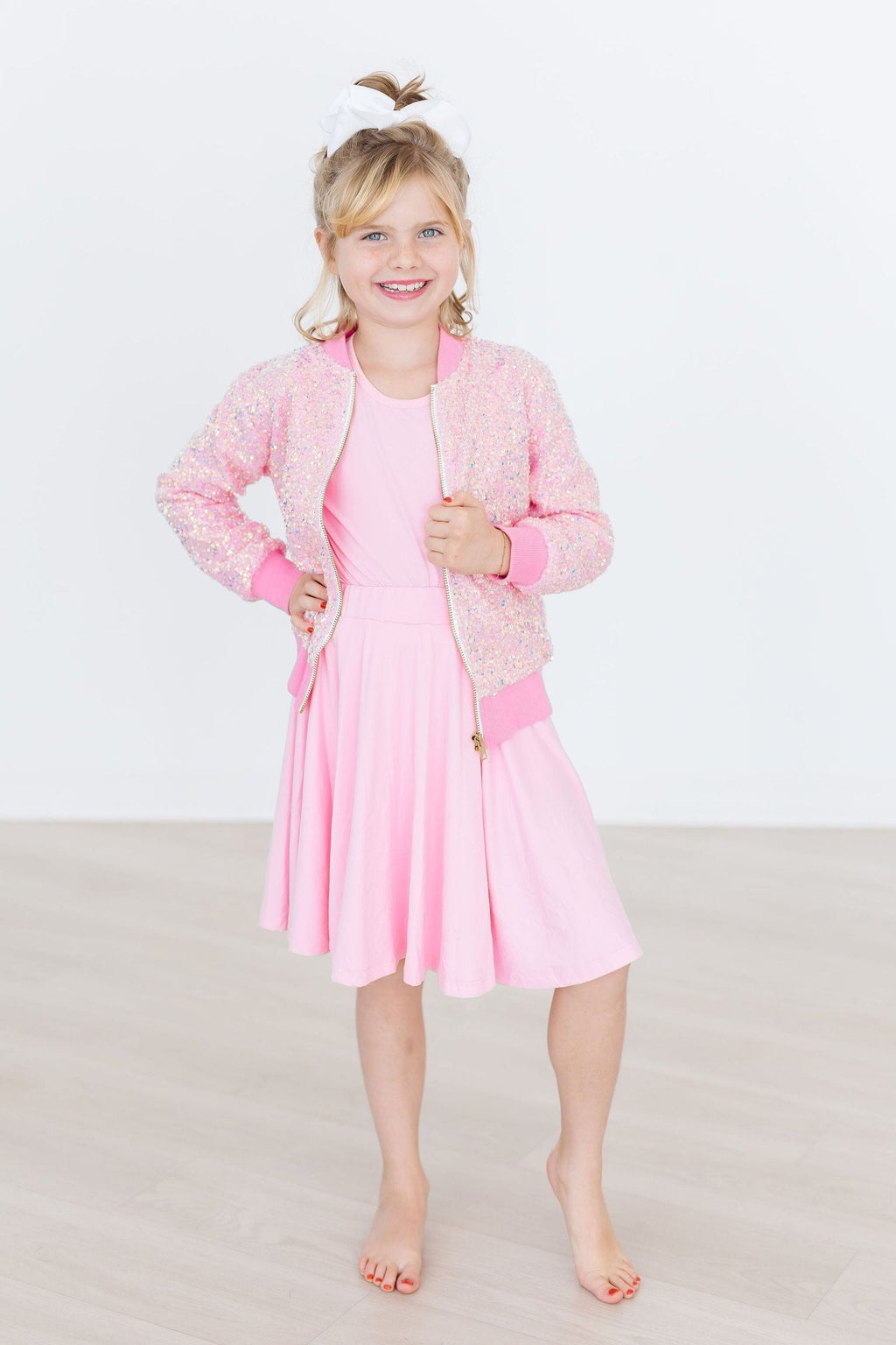 Jupe-short tourbillonnante rose bubble-gum