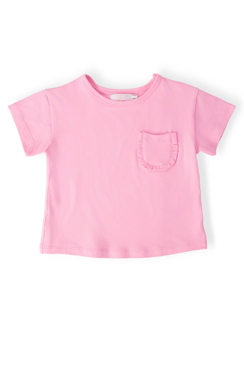 T-shirt Rose Chewing-gum à Volants et Poches