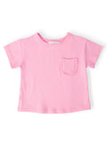 T-shirt Rose Chewing-gum à Volants et Poches