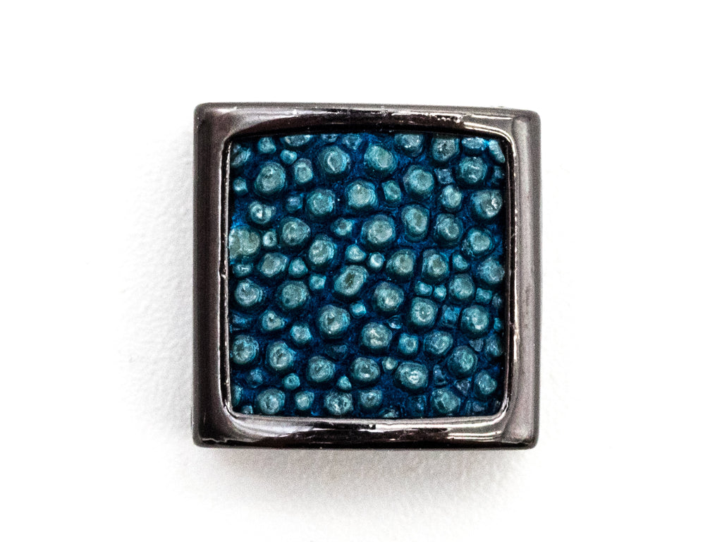 CZ Flat Square Turquoise Blue Micro Pave Beads, Cubic Zirconia Spacer Beads, Men's jewelry findings, 10x10x5mm, sku#Y53