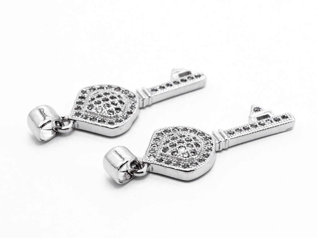 CZ Micro Pave Key Shape Pendant, Cubic Zirconia Key Shape Pendant for Necklace Bracelet Earrings Making,10x24mm,sku#Y39