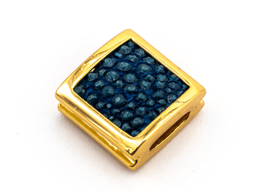 CZ Flat Square Turquoise Blue Micro Pave Beads, Cubic Zirconia Spacer Beads, Men's jewelry findings, 10x10x5mm, sku#Y53