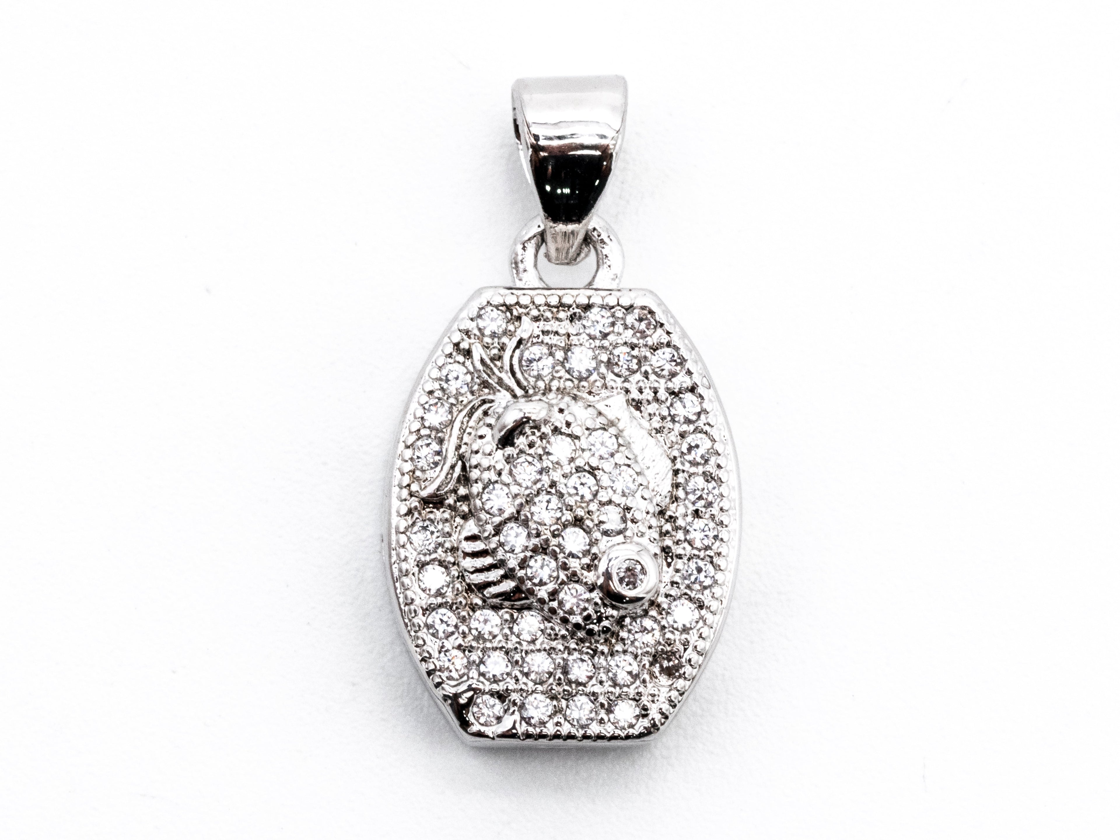 CZ Micro Pave Goldfish on Barrel Shaped Pendant, Cubic Zirconia Barrel shape Pendant for Necklace Bracelet Earrings Making, 11x17mm,sku#Y49